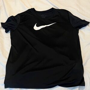 Nike Black Tee with White Swoosh